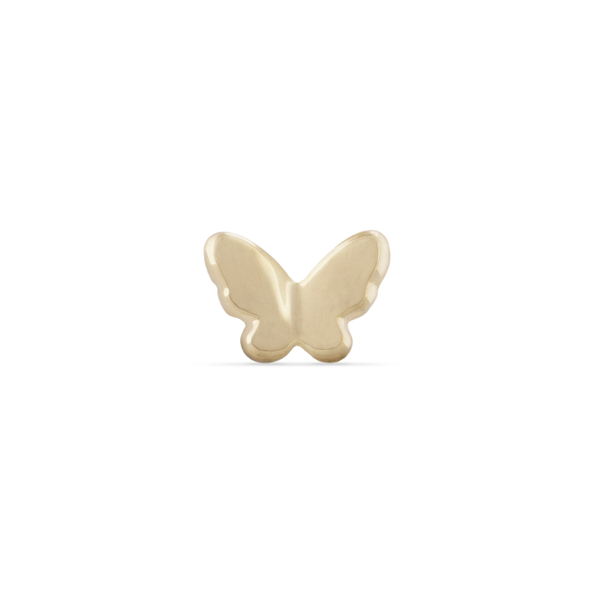 14K Yellow Gold Butterfly Stud Earrings with Screw Back (6mm)